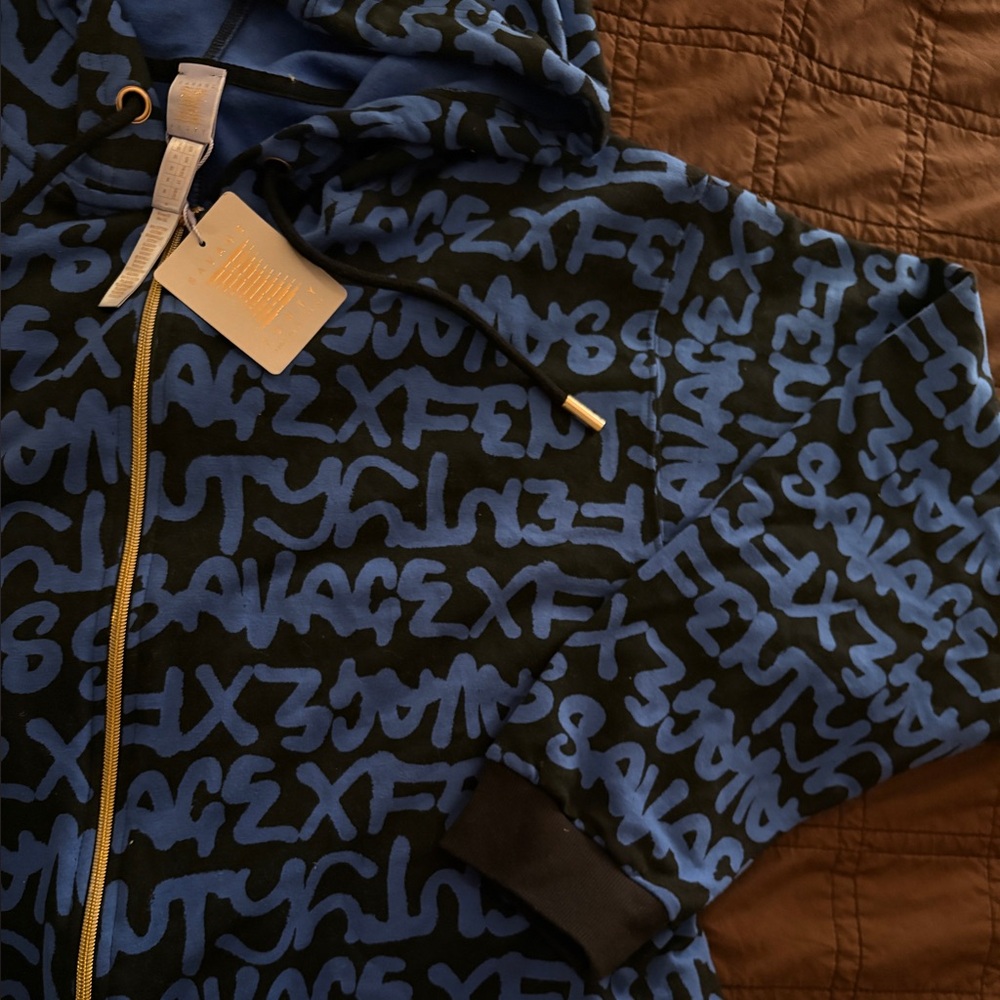 NWT Blue and Black Graphic Onesie Savage x Fenty by Rihanna